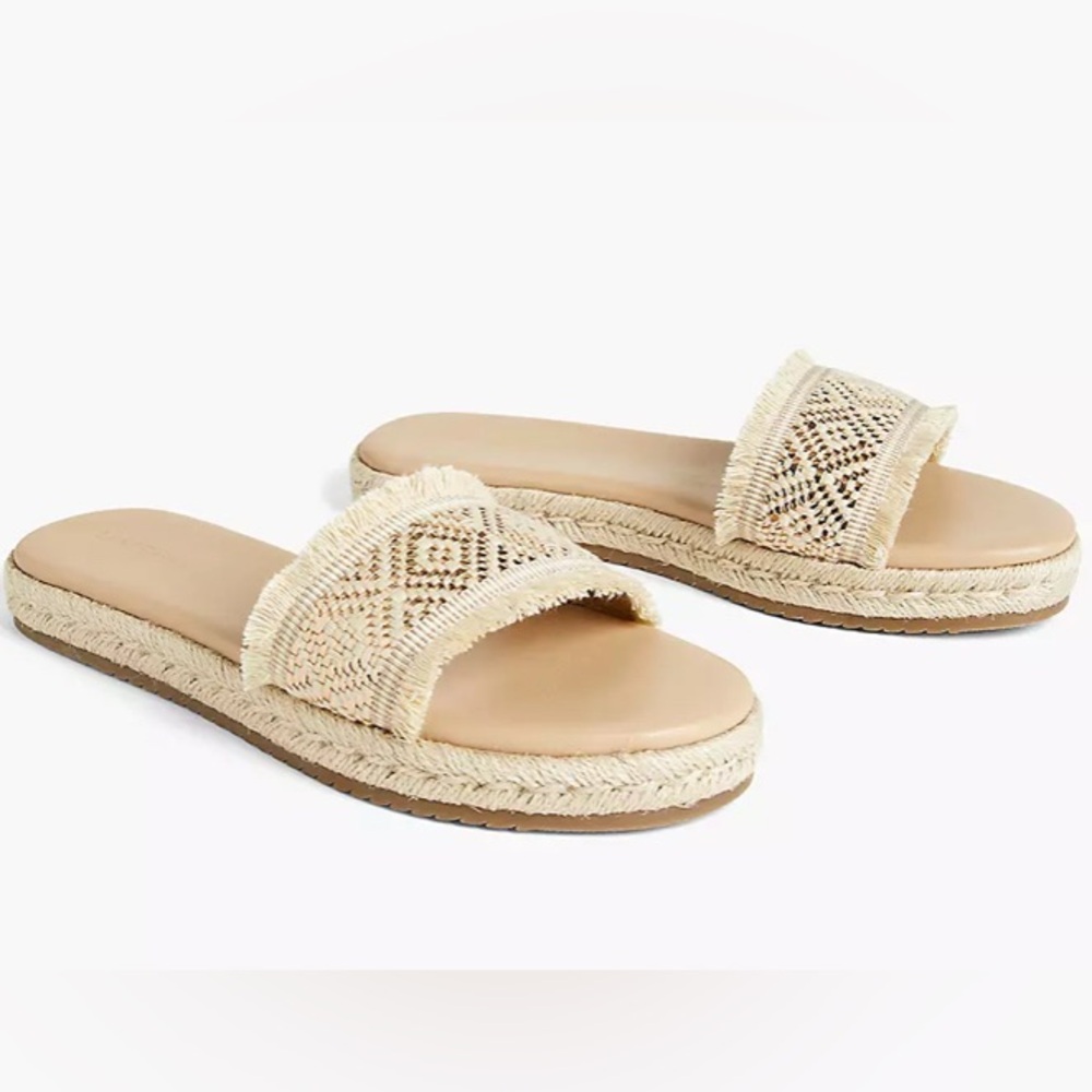 LANE BRYANT Dream Cloud Geometric Fringe Espadrille Sandals Women's Size 10(NWT)
